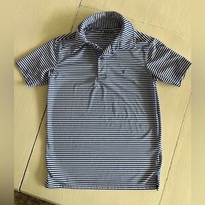 IZOD Golf Striped Blue and White boys Polo Shirt size 8